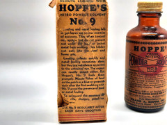Vtg Hoppe’s No.9 Gun Nitro Powder Solvent Cleaner – almost empty Bottle 2oz