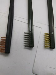Double end gun cleaning brushes three variety brass, ss,nylon, new 2 each