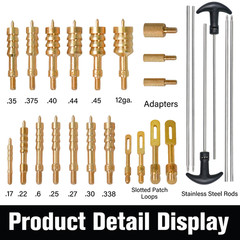 KiTOP Universal Gun Cleaning Kit for Pistol, Shotgun, Rifle w/ Bore Light