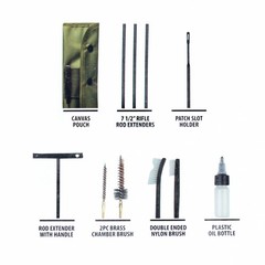 ASR Outdoor .22 Caliber Gun Cleaning Kit Brushes Canvas Pouch 10 Piece Set