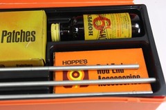 Vintage Hoppe’s Rifle Gun Cleaning Kit Orange Case complete with accessories