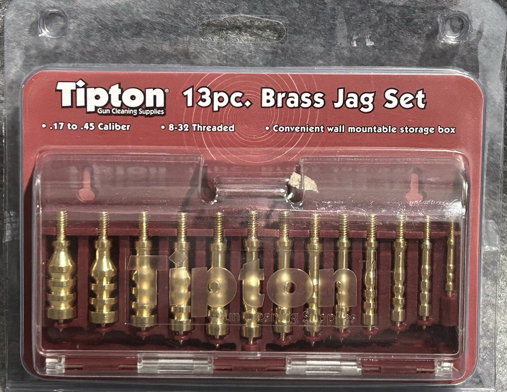 New – Tipton 13pc. Brass Jag Set .17 – .45 Calibers 8/32