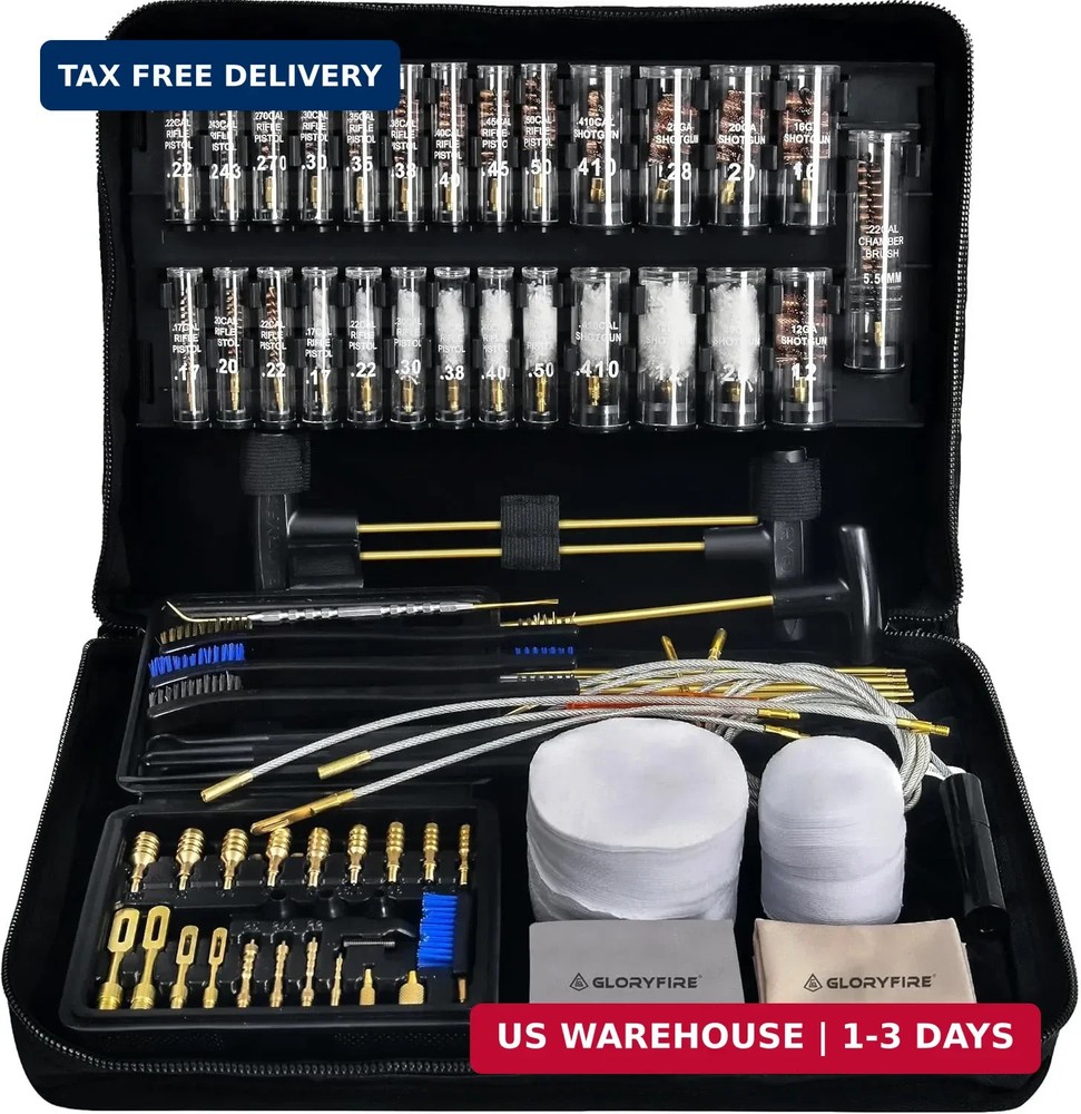 GLORYFIRE Universal Gun Cleaning Kit for Handgun Shotgun & Pistol,Elite Gun Clea