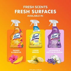 Lysol All Purpose Cleaner Spray, Multi-Purpose Mango & Hibiscus Scent, 32 Fl Oz