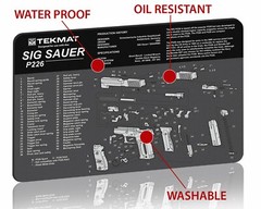 Illustrated Gun Cleaning & Repair Mat for Sig 11″ x 17″ Neoprene, FREE SHIPPING