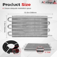 6 Pass Ultra-Cool Tube And Fin Transmission Cooler Universal 6-pass Silver