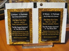 6 Each Gun Oil & Dry Cleanup Wipes Cleans Lubricates & Protects Metal For Travel