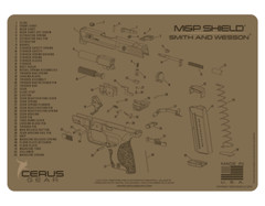 Cerus Gear For Smith & Wesson S&W M&P Shield Armorers Cleaning Mat PREMIUM FDE