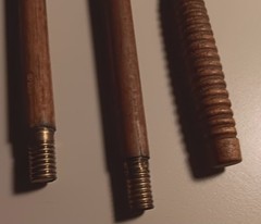 Antique 3- Piece Wooden And Brass Gun Cleaning Rod