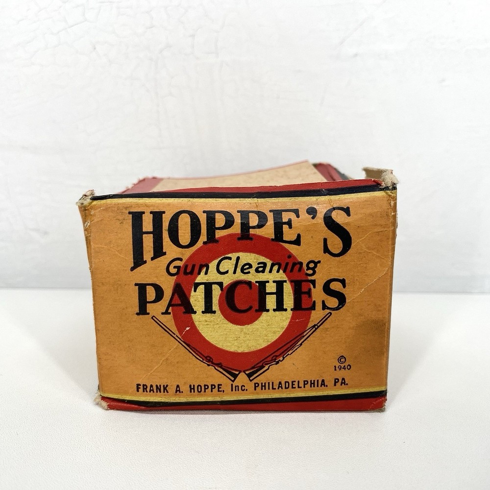 Vintage 1940 Hoppes 12-16 Gauge Gun Cleaning Patches Damaged Box Full