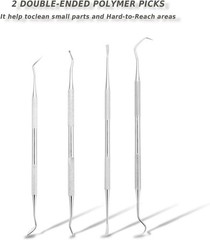 20 Pcs Gun Cleaning Brushes & Picks Kit Set Brass Steel Nylon Double Ended Gun C