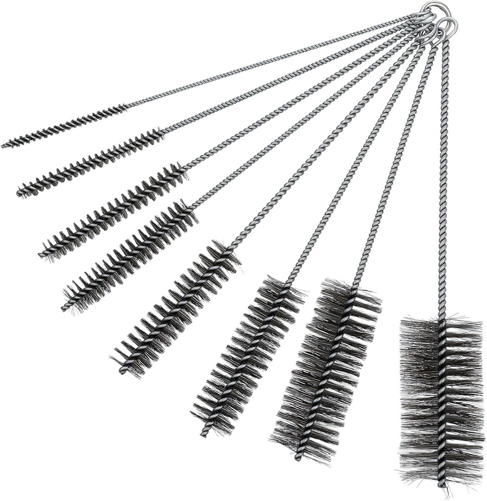 8 Pcs 11.8 Inch Pipe Cleaning Brush Set W/ Stainless Steel Bristles Variety Pack