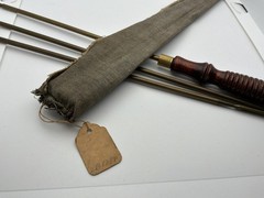 Vintage Gunslick .22 Cal Rifle Cleaning Rod Set Brass Wood Handle Bag USA NJ