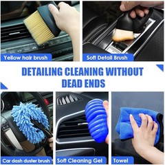 18PCS Car Cleaning Kit, Car Interior Detailing Kit with High Power Blue