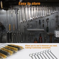 16Pcs Tube Cleaning Brush,Brass Stainless Steel Engine Cleaning Brass&sliver