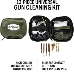Sport 13 Piece Gun Cleaning Kit – Compact Cloth Bag – Bronze Brushes for 30, 270
