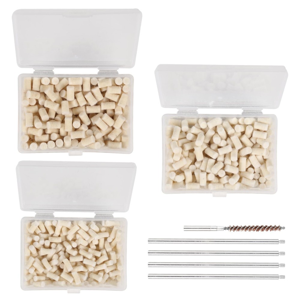 .177 Caliber Airgun Cleaning Pellets – 200 Felt Wool, Brass Brush & Storage Box