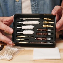Pistol Cleaning Kit Brass Brush and Brass Jag Adapter with Portable Case