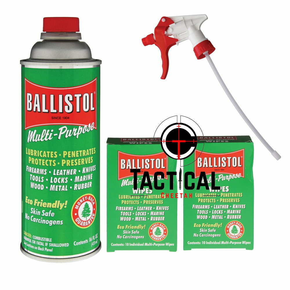 Multipurpose Gun Cleaning Lubricant Ballistol 16 oz, Multi-Purpose 20 Wipes &