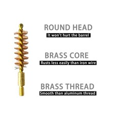 .357 Cal All Brass Cleaning Brush for .357Cal .38Cal 9mm Handgun Cleaning(20 …
