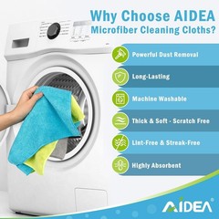 Aidea Microfiber Cleaning Cloth-100Pk Soft Microfiber Towels For Cars Absorbent