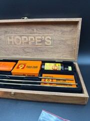 New in Wooden Box Hoppes No 9 Gun Cleaning Kit Professional Quality