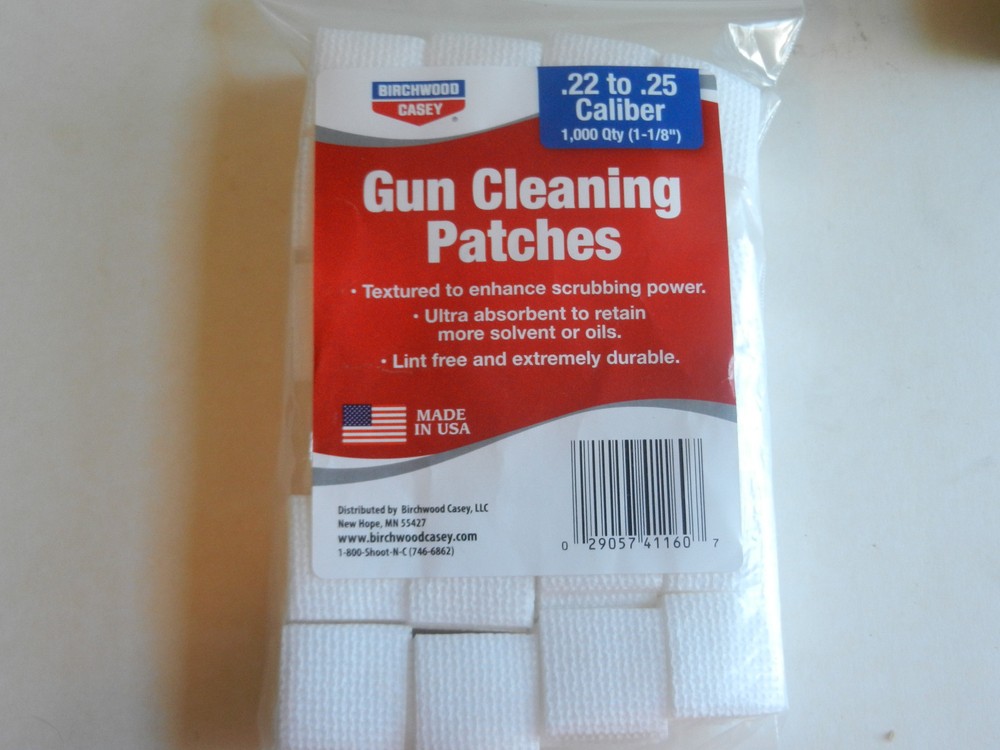 Birchwood Casey BWC Gun Cleaning 1000 Patches; 22-25 cal; 1-1/8″; 41160