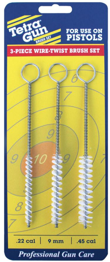 Tetra 3-Piece Wire-Twist Brush Set .22 Cal / 9 mm / .45 Cal