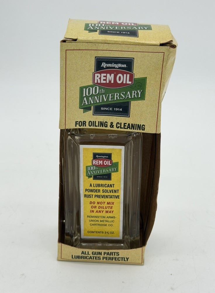 Remington Rem Oil 100th Anniversary Bottle W/ Original Box RARE