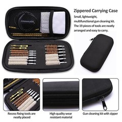 Universal Pistol Gun Cleaning Kit for 22 .357/.38/9mm .40.45 Caliber Handgun etc