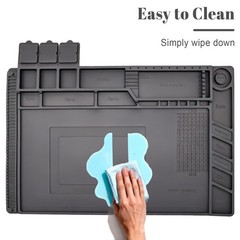 Cleaning Mat, Thickened Magnetic Mat with Organizer Parts Tray and Ruler, Ant…