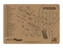 For Sig Sauer P229 P 229 9mm .40 45 Armorers Cleaning Bench Mat Cerus Gear FDE