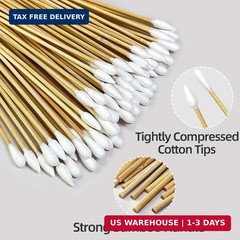 500PCS Cleaning Swabs 6in Bamboo Sticks Lint Free Cotton Applicators