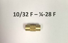 SpinJag Adapter 10/32 F – 1/4-28 F , Standoffs Brass