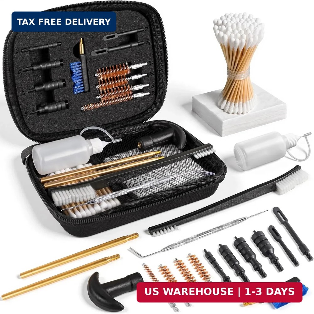 GLORYFIRE Universal Gun Cleaning Kit Fits .22 .357/9mm .38 .40 .45 Cal Handguns