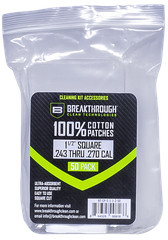 Breakthrough Clean Cotton Cleaning Patches 1-1/2 in Square .243-.270 Cal 50 Pack