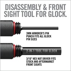 Real Avid 2-in-1 Tool for Glock Handguns, Includes Glock Compatible Front…
