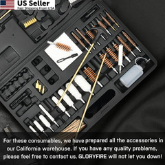 GLORYFIRE Gun Cleaning Kit Universal for Guns, Brushes One Size, Black