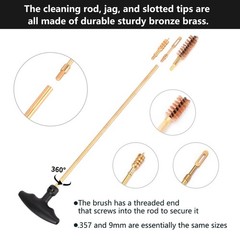 Pistol Cleaning Kit 9mm .357 .22 .45 .40 Caliber – Portable Gun Care Set with Br