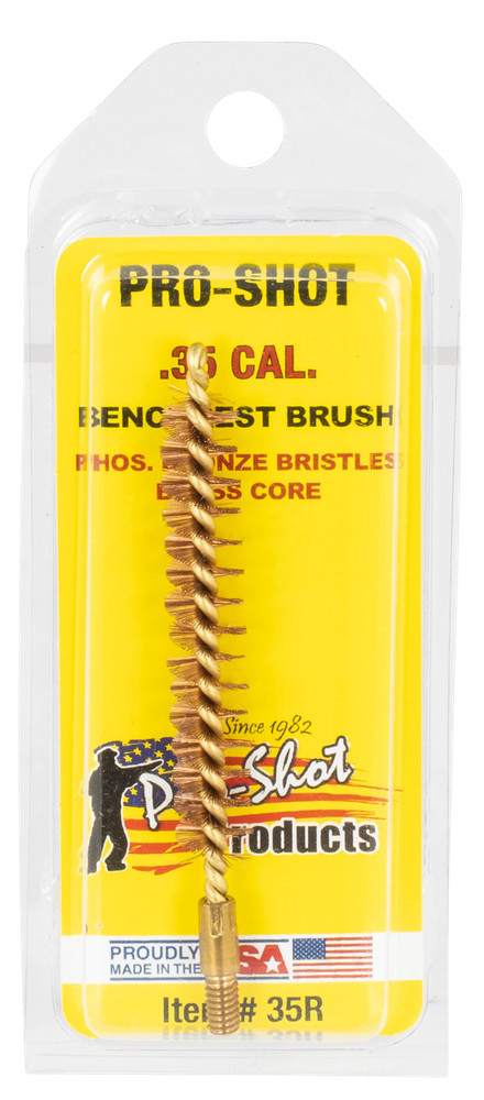 Pro-Shot 35R Bore Brush .35 Cal/ 9mm Rifle #8-32 Thread Bronze Bristles Brass C