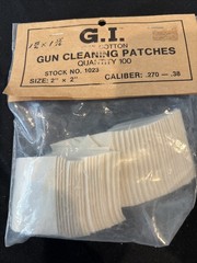 G.I. Gun Cleaning Patches; 100% Cotton; 100 Patches .270-.38 Cal #1023 2”x2”