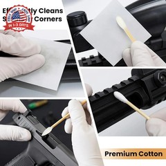 400 Pcs Gun Cleaning Patches + 200 Pcs Gun Cleaning Swabs, Gun Cleaning Supplies