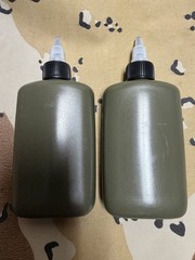 USGI Weapon Oil Bottle LSA CLP 4oz Military Cleaning OD Green 2 Pack Empty NOS
