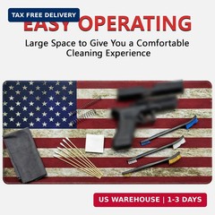 24″x12″ Gun Cleaning Mat and Long Cotton Swabs – Thick Mat for All Equipment Mai