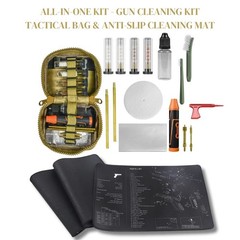 Tactical Gun Cleaning kit + Gun Cleaning mat – All-in-one Handgun Cleaning Ki…