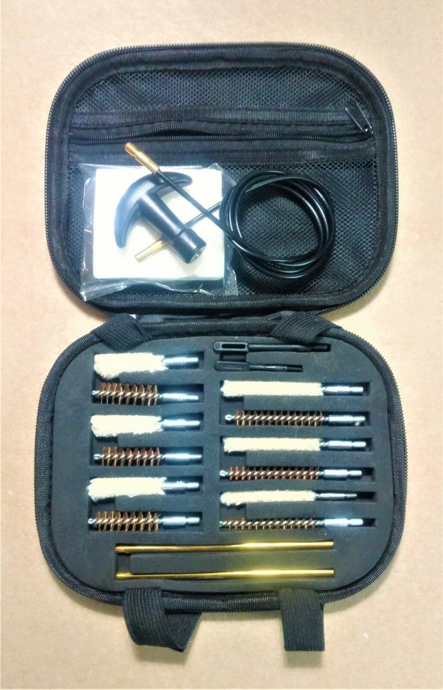 19pc Compact Gun Cleaning Kit for Handguns & Rifles 223 5.56 270 308 9mm 40 45