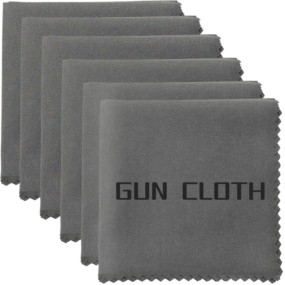 Miaozhun 6 Pack Microfiber Gun Cleaning Cloth, 12″x12″ Lint Free Large, Gray