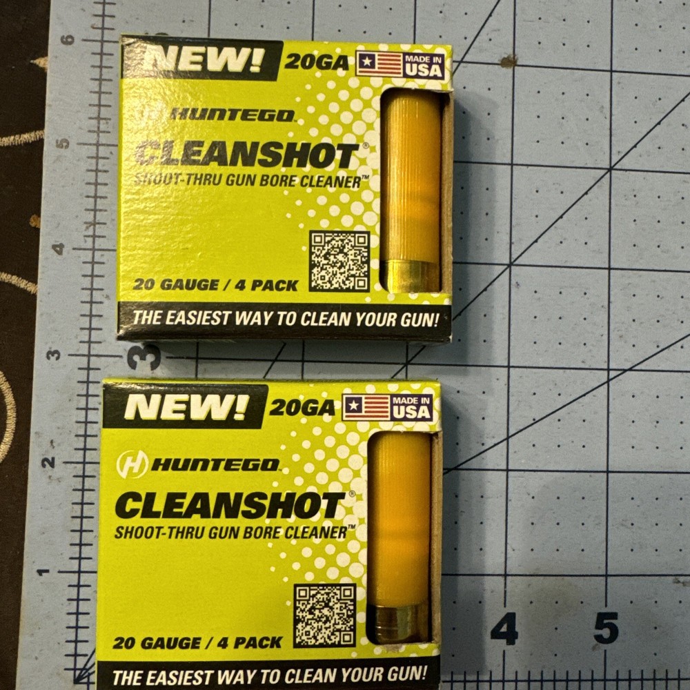 Huntego Cleanshot Shoot-Thru Gun Bore Cleaner 20GA 4-Pack Lot of 2
