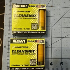 Huntego Cleanshot Shoot-Thru Gun Bore Cleaner 20GA 4-Pack Lot of 2