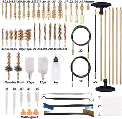 Gun Cleaning Kit for All Calibers with Carrying Case Metal Brush and Brass Rods